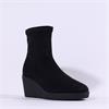 Miss Elastic Wedge Sock Boot - Black